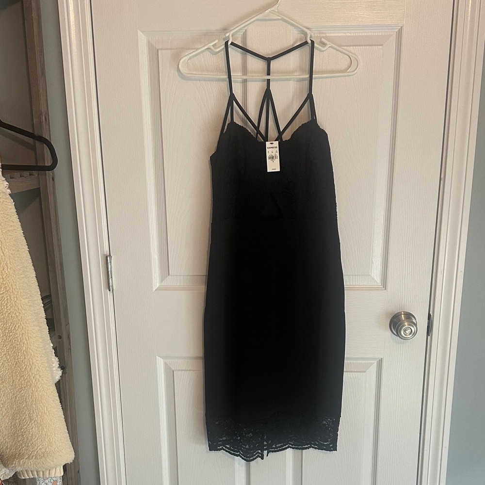Express Elegant Black Mini Dress